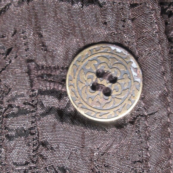 Chico’s Vintage-Inspired Textured Brown Button-Up Jacket | Size 2 (Large) - Picture 7 of 10